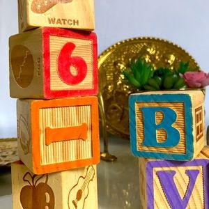 Lot of wooden learning blocks